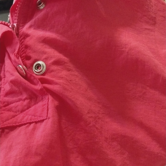 Vintage Sport Accent 80s 90s Hot Pink Petite M Hoodie Windbreaker Pullon Spring - Picture 11 of 11